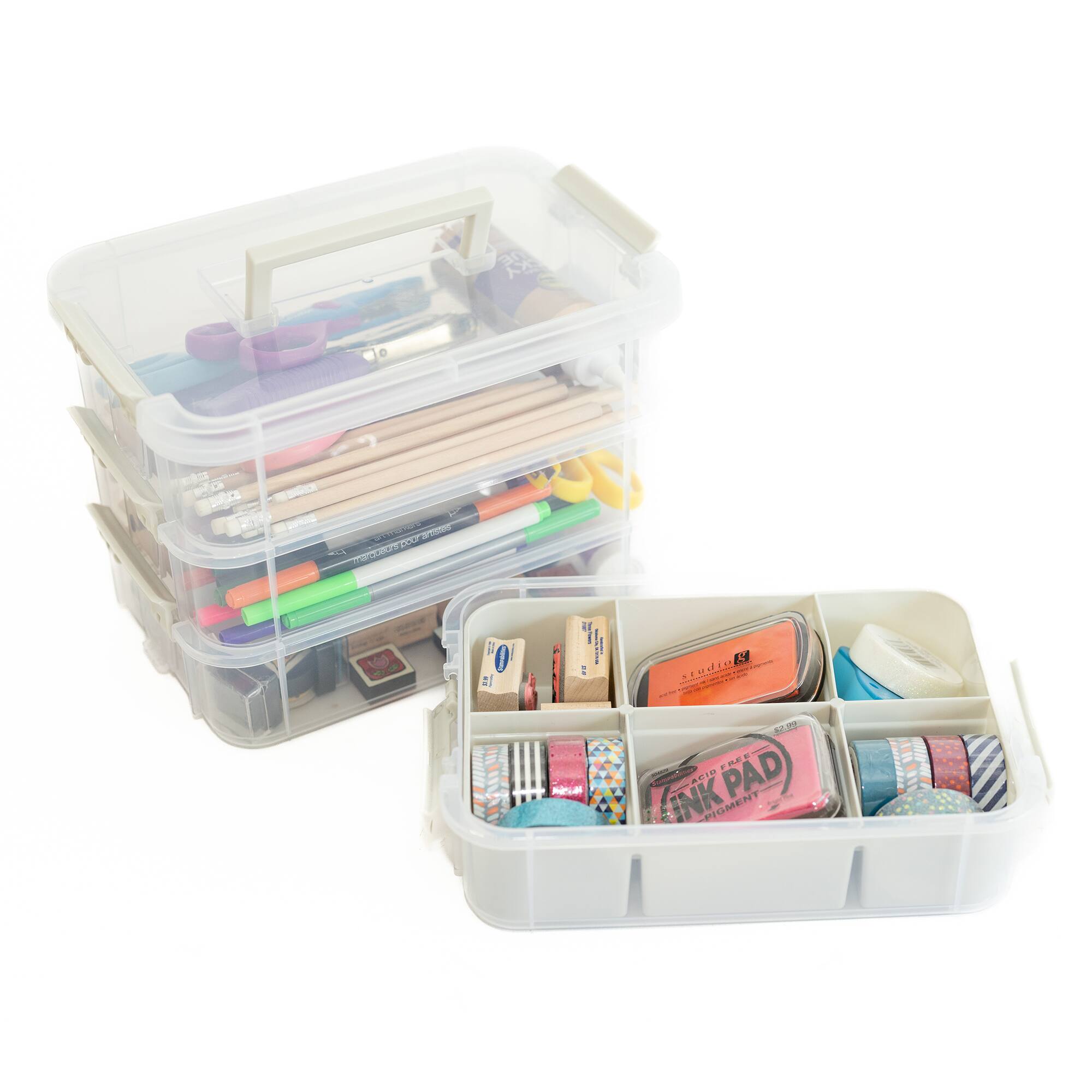 Everything Mary Four Tray Plastic Storage Organizer